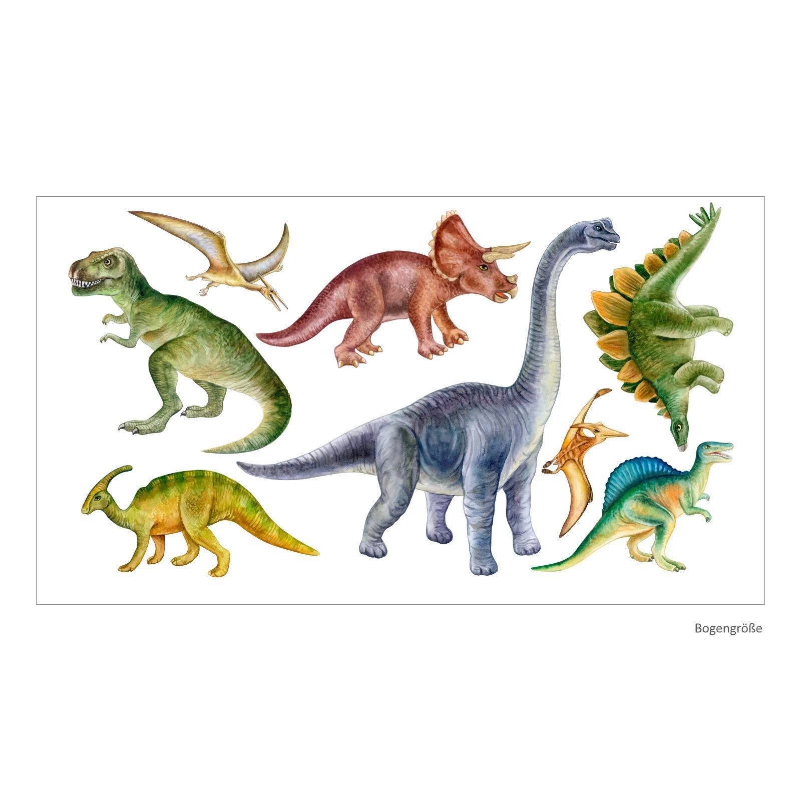 nikima Wandtattoo 234 Wandtattoo Dinosaurier - Größe 1250 x 700 mm (PVC-Folie), In 6 vers. Größen