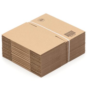 KK Verpackungen Versandkarton, 25 Faltkartons 190 x 150 x 140 mm Postversand Warenversand Wellpappkartons Braun