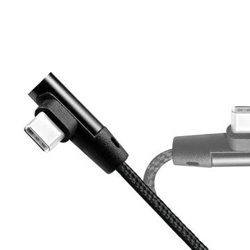 LogiLink USB 2.0 Anschlusskabel USB-Kabel, (100 cm), USB Typ A zu USB Typ C 90°, abgewinkelt, schwarz