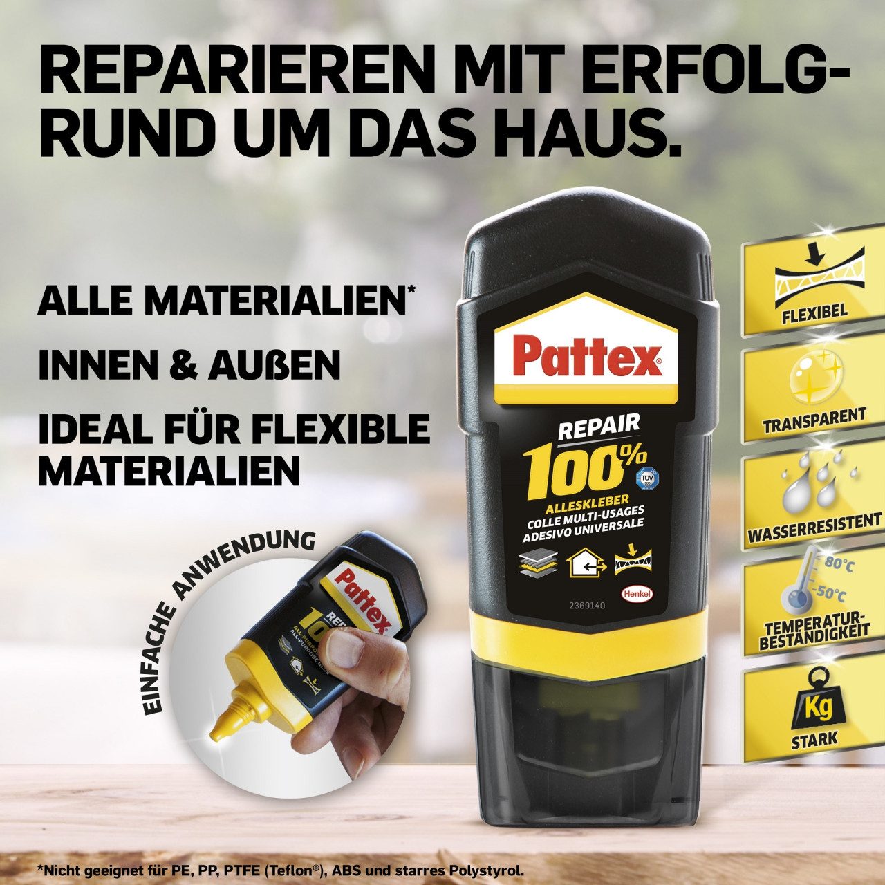 Pattex Klebstoff Pattex Alleskleber 100 % Repair transparent 50 g – Bild 3 von 5