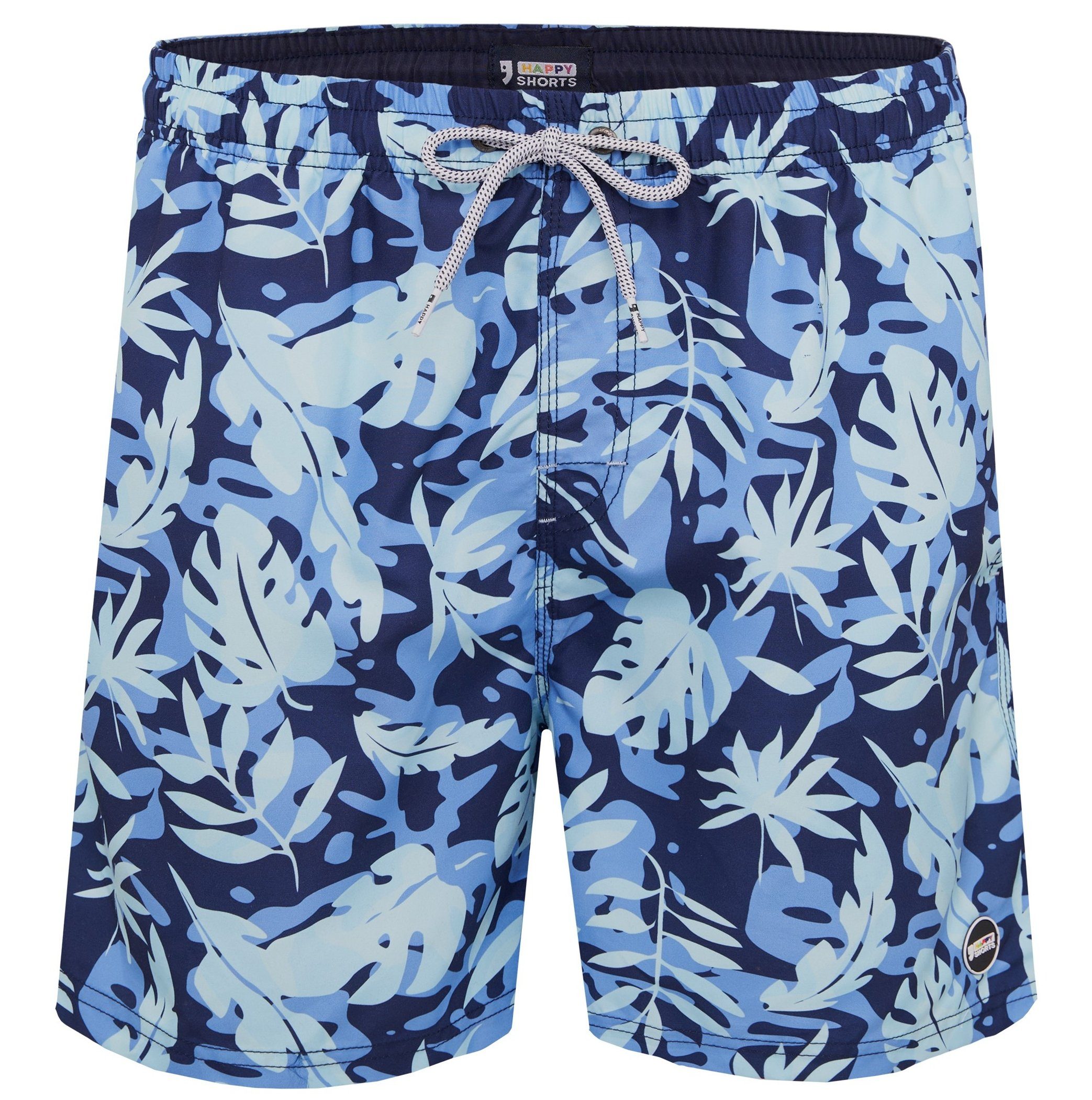 Badehose HAPPY SHORTS Herren Badeshorts Strandshorts Blätter Boardshort S - XXL