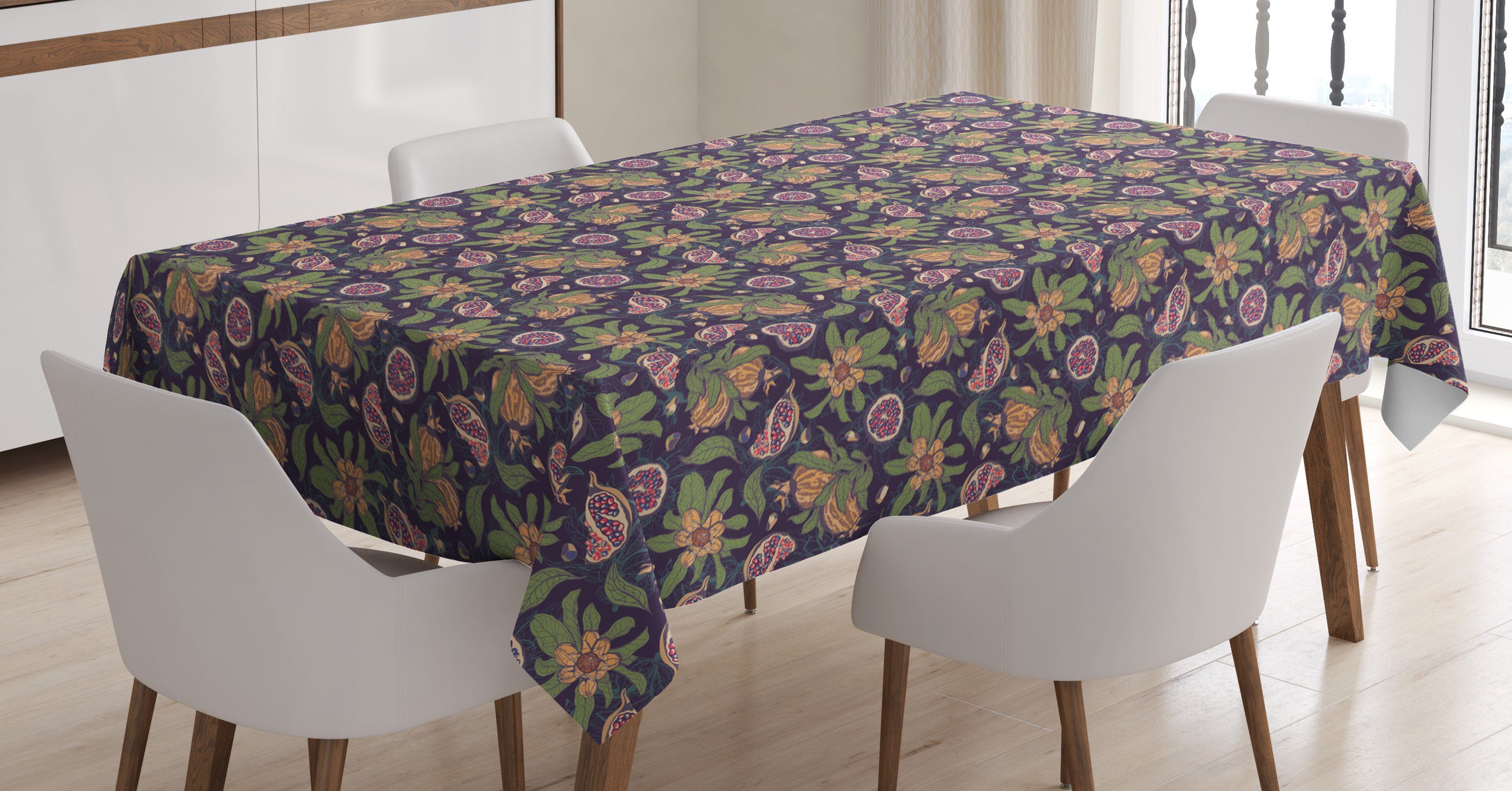 Farbfest geeignet Zusammenfassung den Granatapfel Tischdecke Floral Klare Farben, Außen Abakuhaus Waschbar Für Jahrgang Bereich