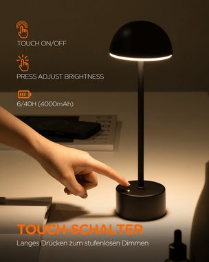 Tomons Tischleuchte LED Tischlampe dimmbar, Touch-Steuerung, Einstellbare Farbtemperatur, LED fest integriert, kabellos, 1 Stück / 2 Stück