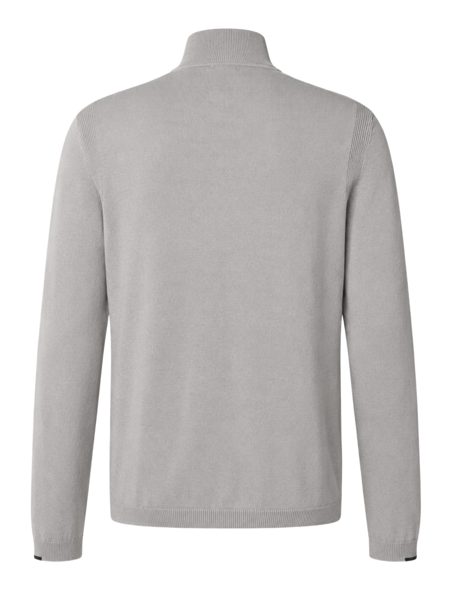 BOSS GREEN Strickpullover BOSS Men Green grau,Freizeit,Baumwolle,Unifarben,Stehkragen,Lang,Regular Fit