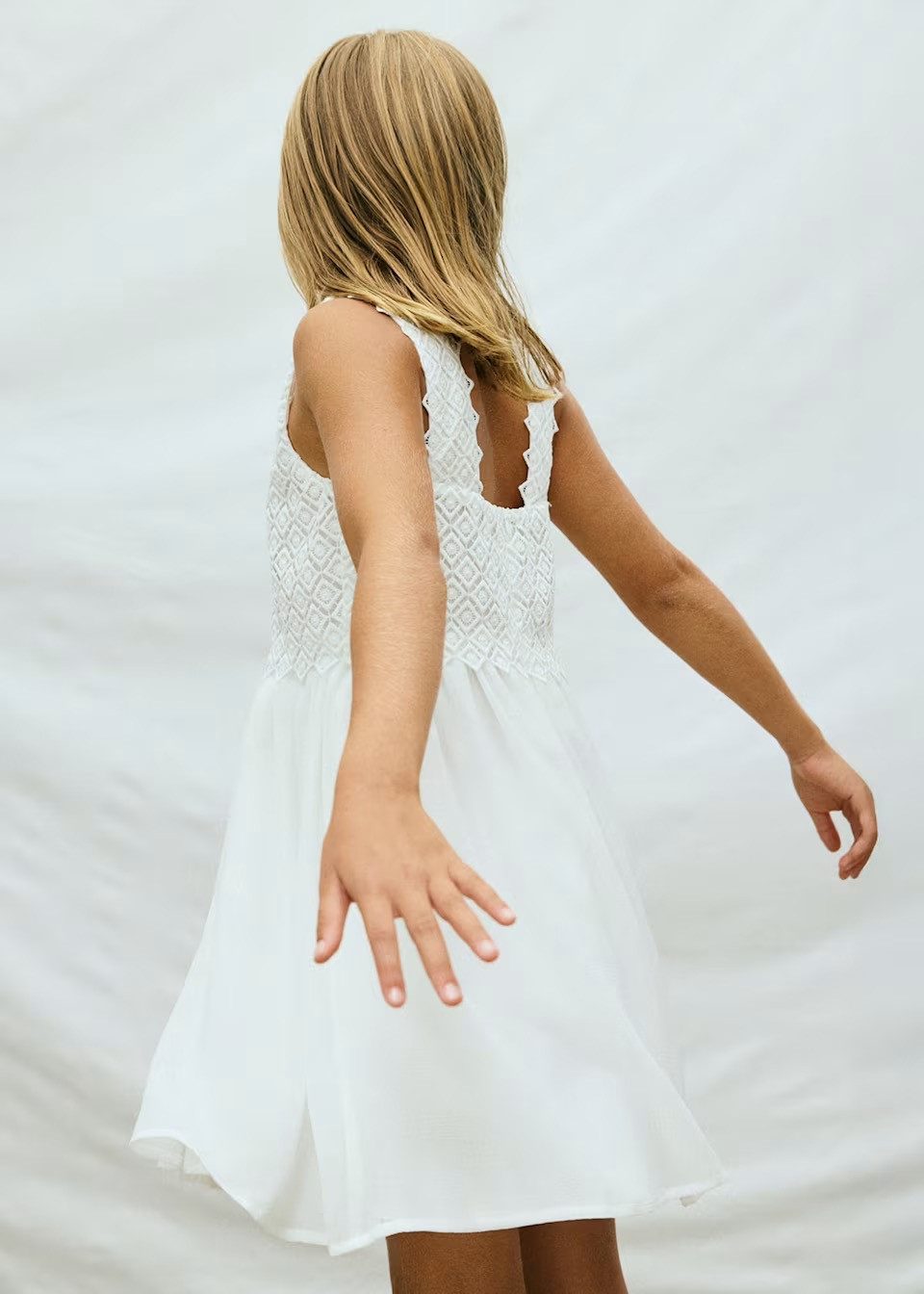 Mayoral Sommerkleid Kombiniertes Teenager Kleid – Ärmellos mit asymmetrischem Kragen