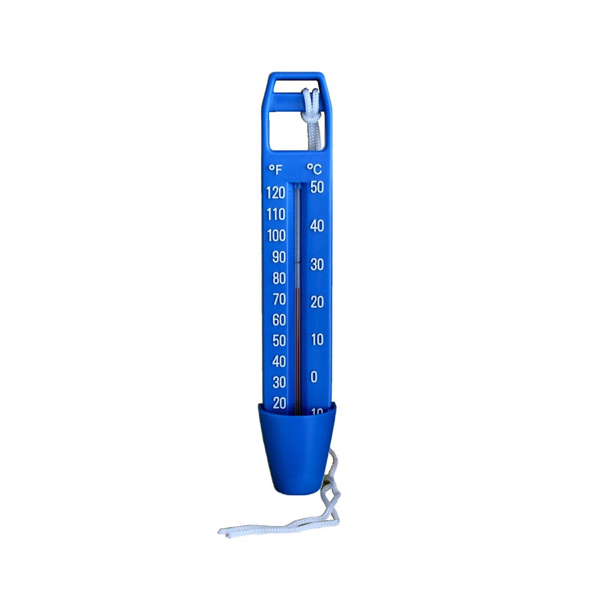 Schwimmthermometer Blau 25 cm mit Schnur Temperatur Messung °C & °F Pool Schwimmbad