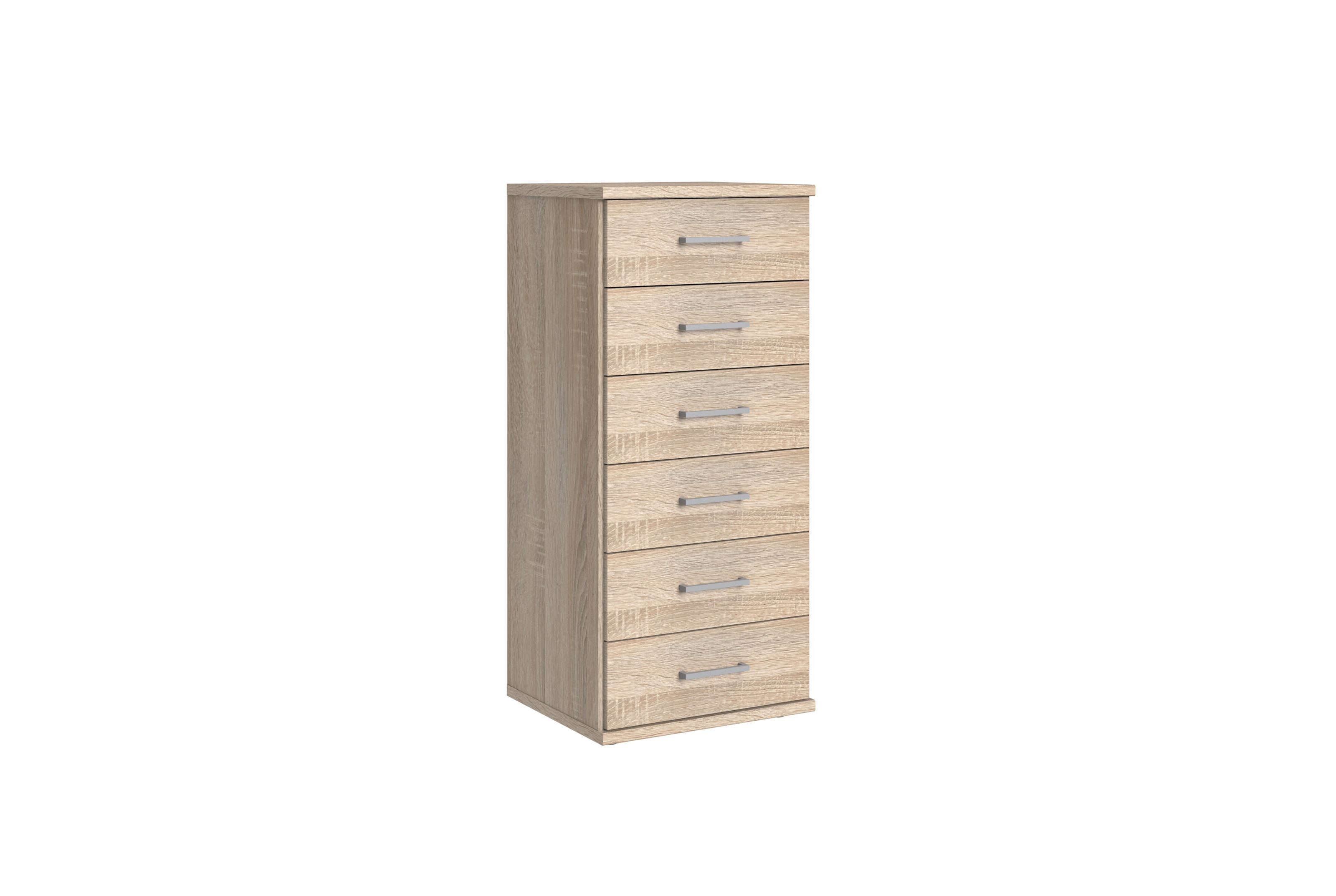 Wimex Kommode in Eiche-Sägerau-Nachbildung mit 6 Schubladen (B/H/T: 46x106x40 cm)