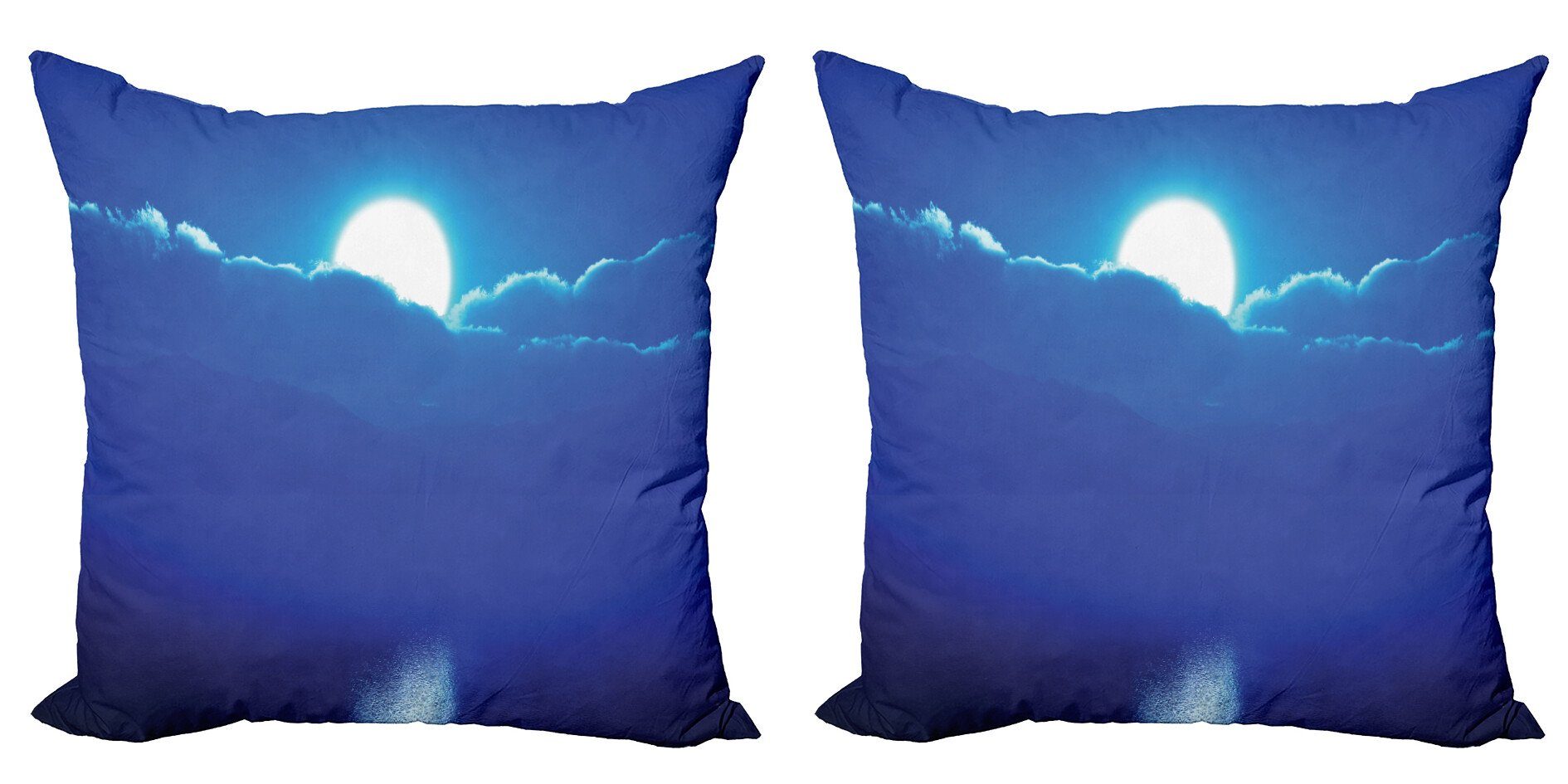 Moonlit Digitaldruck, Himmel und Doppelseitiger Stück), Wolken (2 Abakuhaus Modern Accent Nachtozean Kissenbezüge