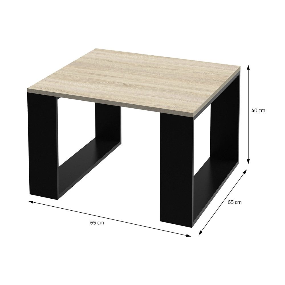 ML-DESIGN Couchtisch Wohnzimmertisch im modernen Stil Kaffeetisch für Wohnzimmer oder Büro, Quadratischer Beistelltisch Sofatisch Kufenbeine Tisch 65x40cm