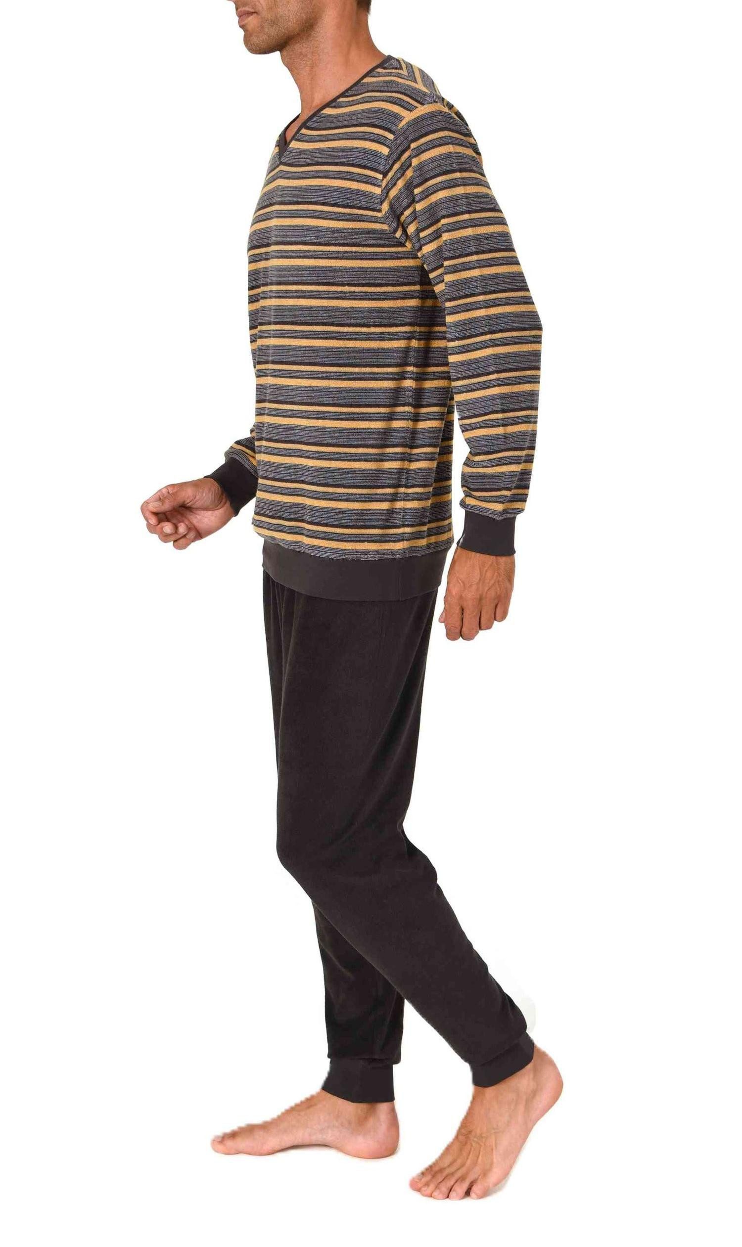 Normann Pyjama Normann Herren Frottee Schlafanzug gestreift – auch in Überg günstig online kaufen