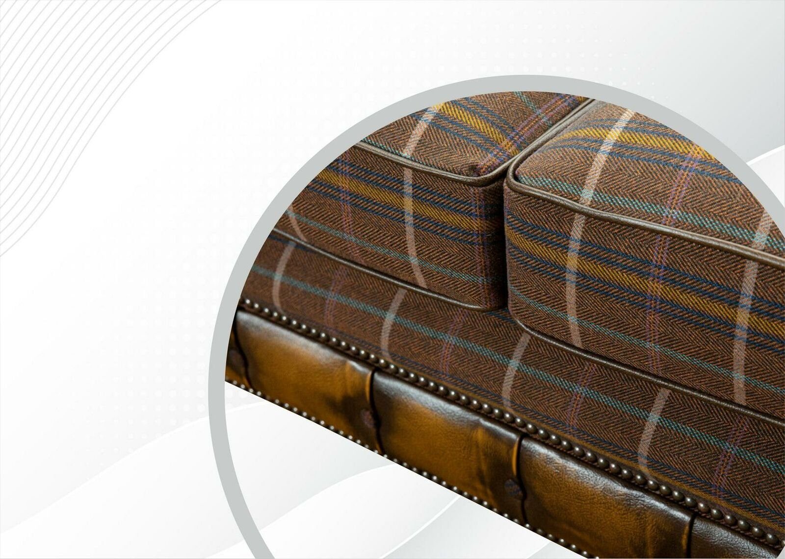 JVmoebel Chesterfield-Sofa Dreisitzer 3-er moderner Sofa, Europe Made Brauner Neu in Chesterfield Couch