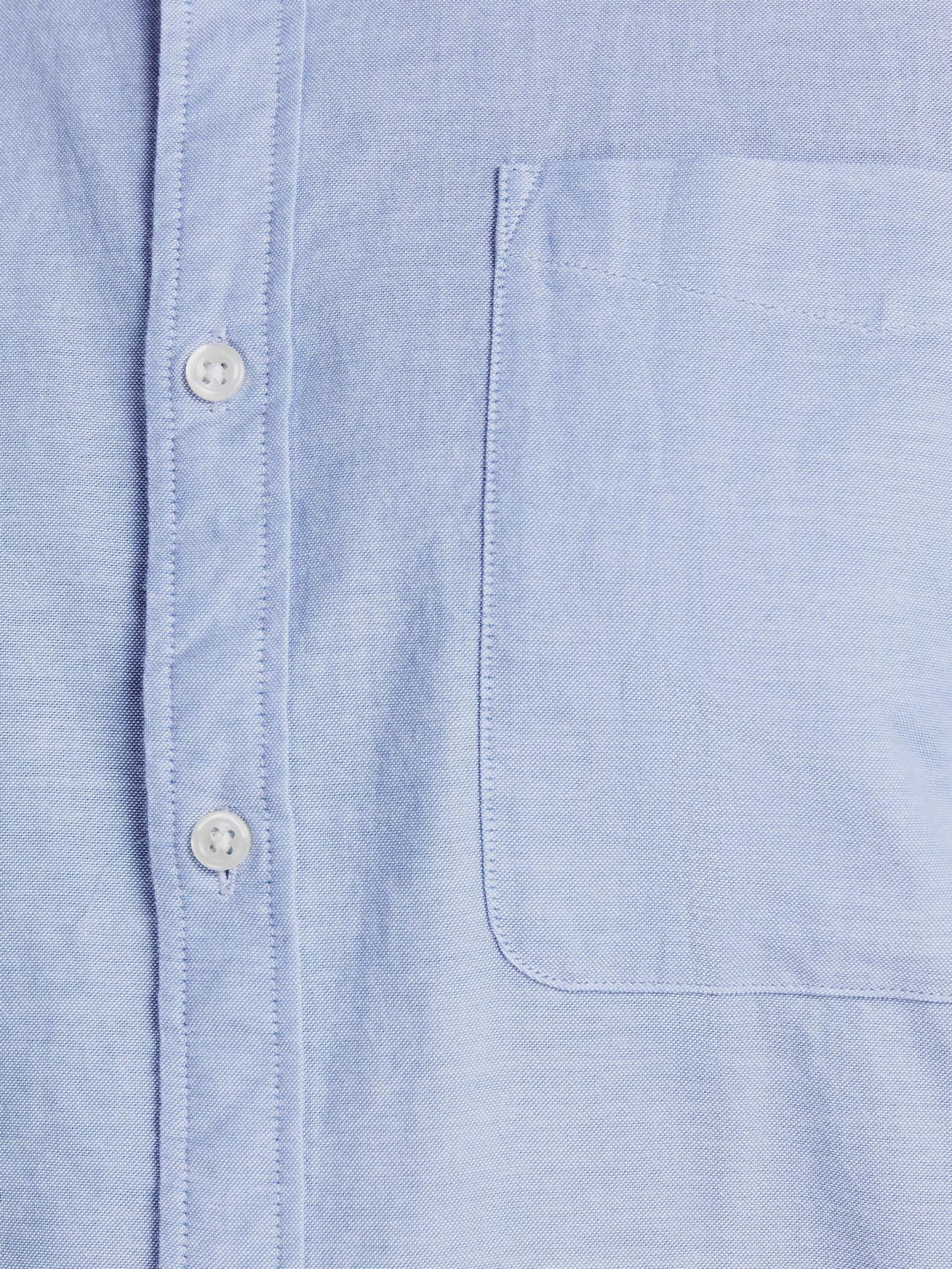 4447 Jack Shirt Jones Business Blau Plus Einfarbiges & Size in JJEOXFORD Hemd Langarmhemd Übergrößen