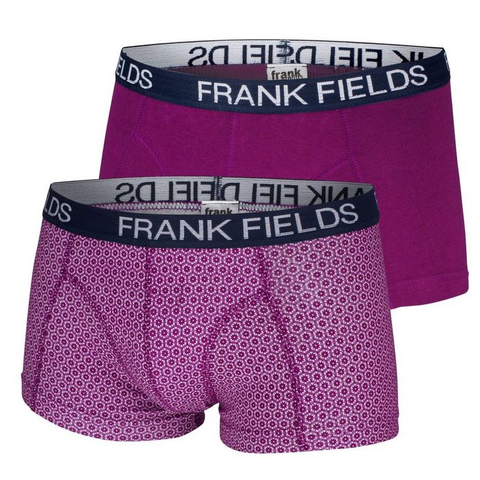 frank fields Boxershorts Cardinale-Retro (2-St) ohne Eingriff aufgedoppelter Frontbereich Muster + uni im 2er Pack