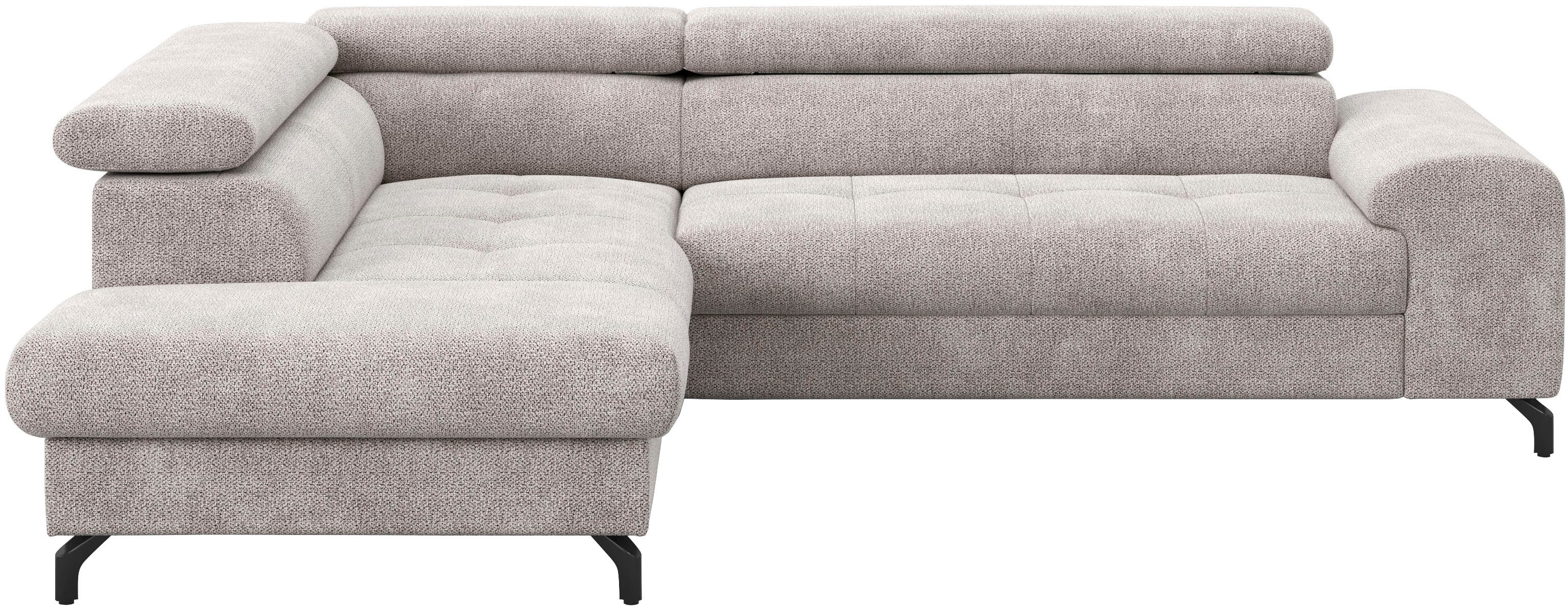 COTTA Ecksofa Aura L-Form, B: 260 cm, mit Bettfunktion, Bettkasten & Kopfteilverstellung