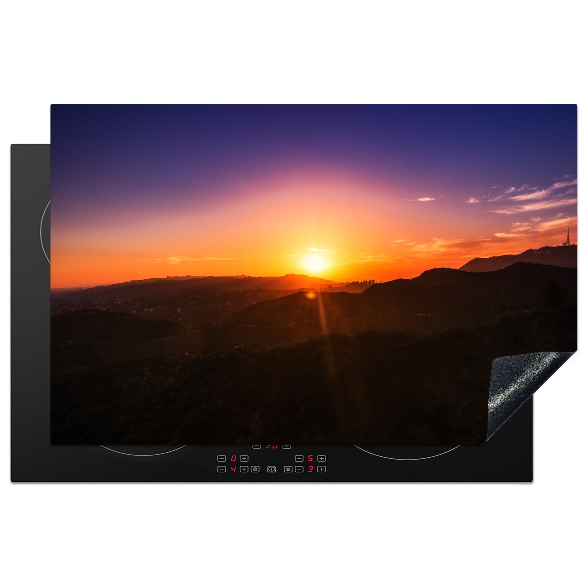 MuchoWow Herdblende-/Abdeckplatte Sonnenuntergang über den Bergen, Vinyl, (1 tlg), 81x52 cm, Induktionskochfeld Schutz für die küche, Ceranfeldabdeckung