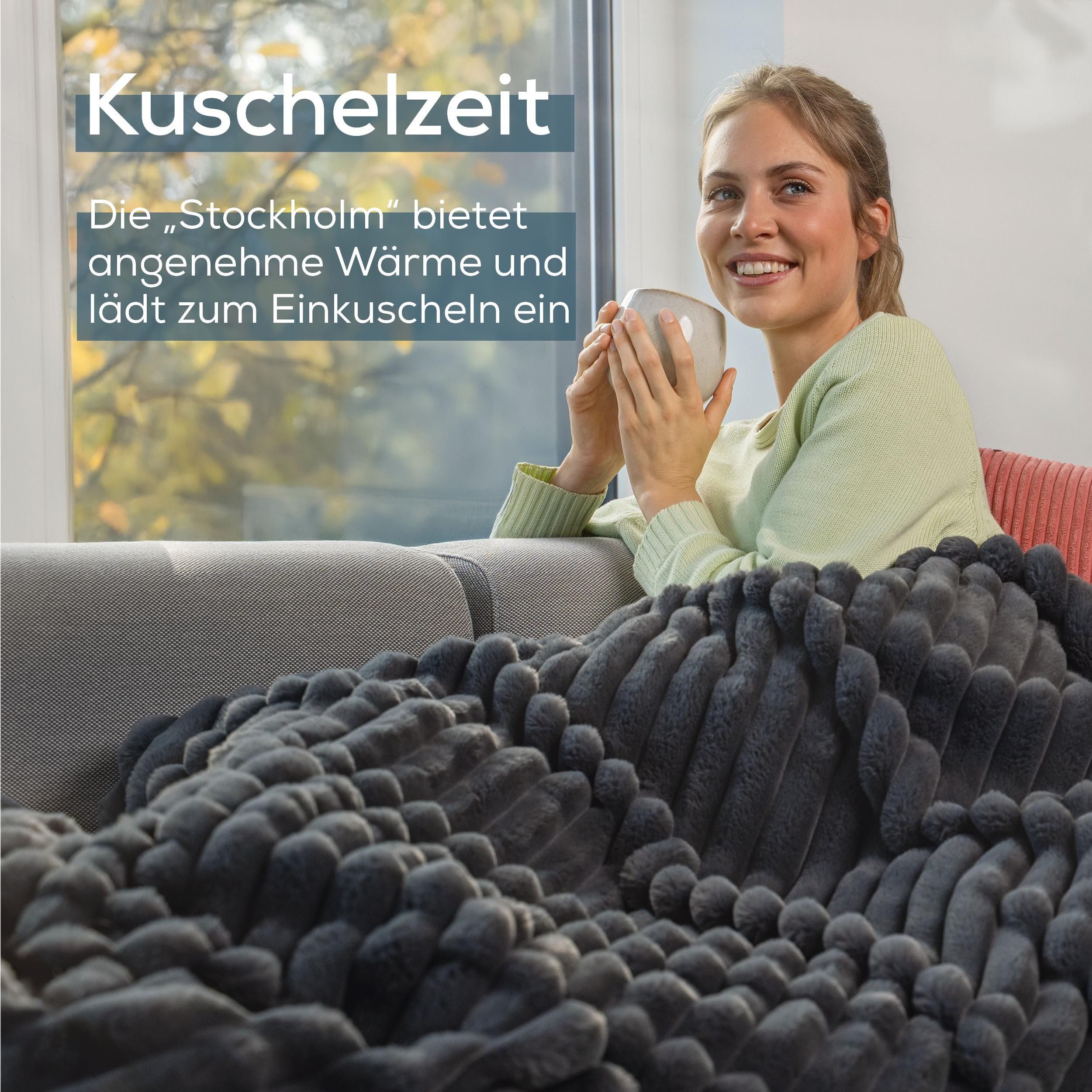 BEURER Heizdecke HD 82 Stockholm, kuschelig, aus luxuriösem Obermaterial, Mit Beurer Sicherheitssystem und Sicherheitsabschaltung nach 3 Stunden