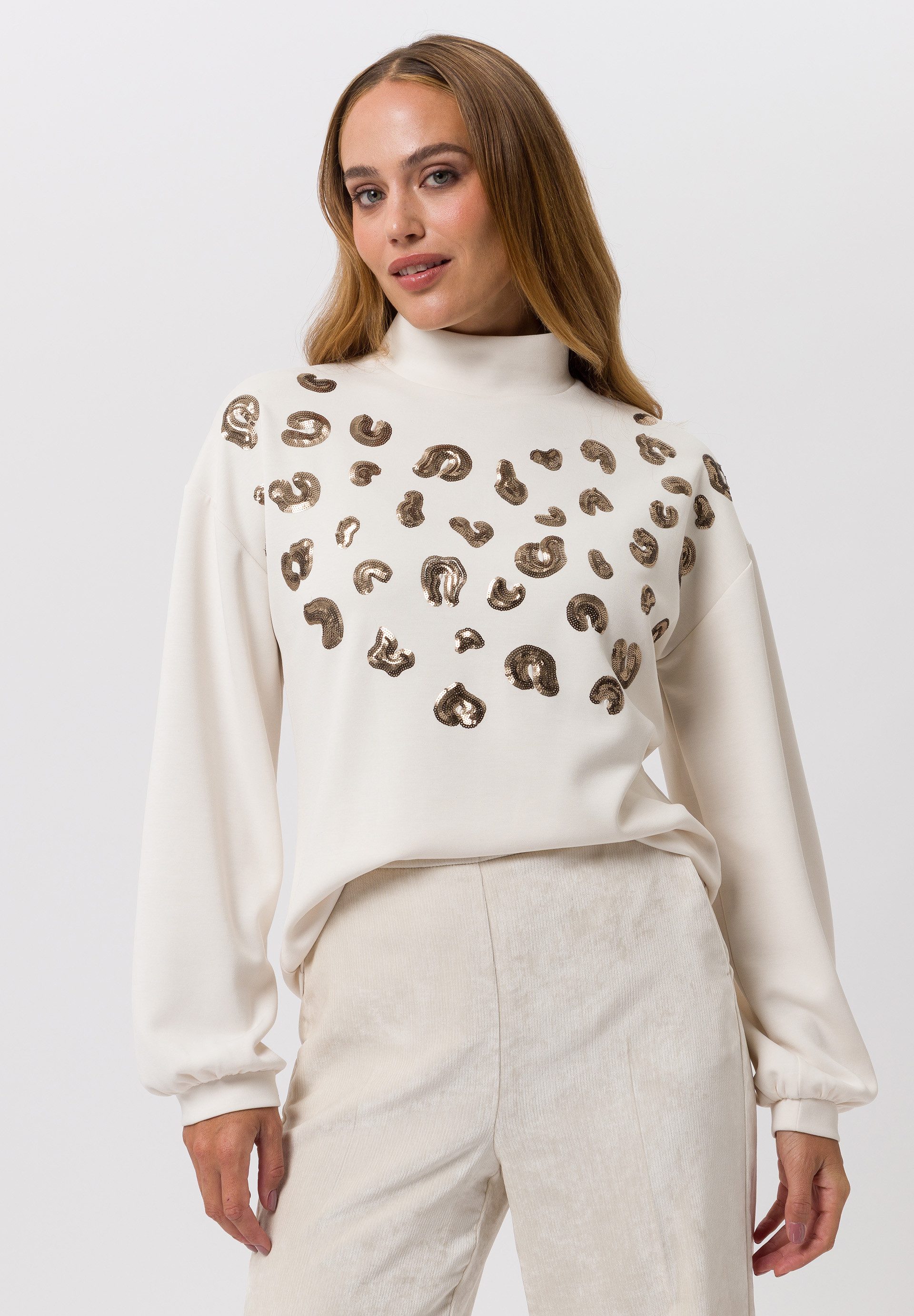 TUZZI Sweatshirt mit Paillettenbesatz Elastischer Komfort