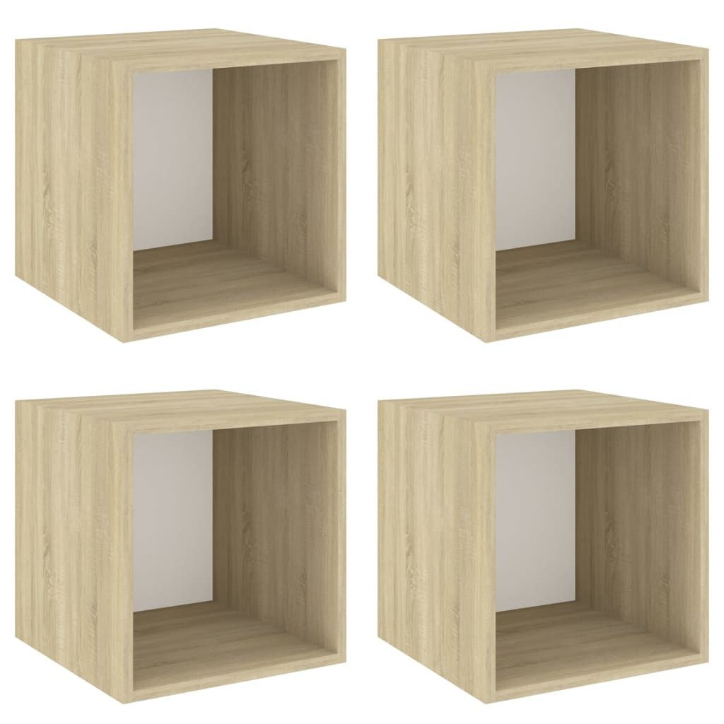 vidaXL Regal Wandschränke 4 Stk. Weiß günstig online kaufen