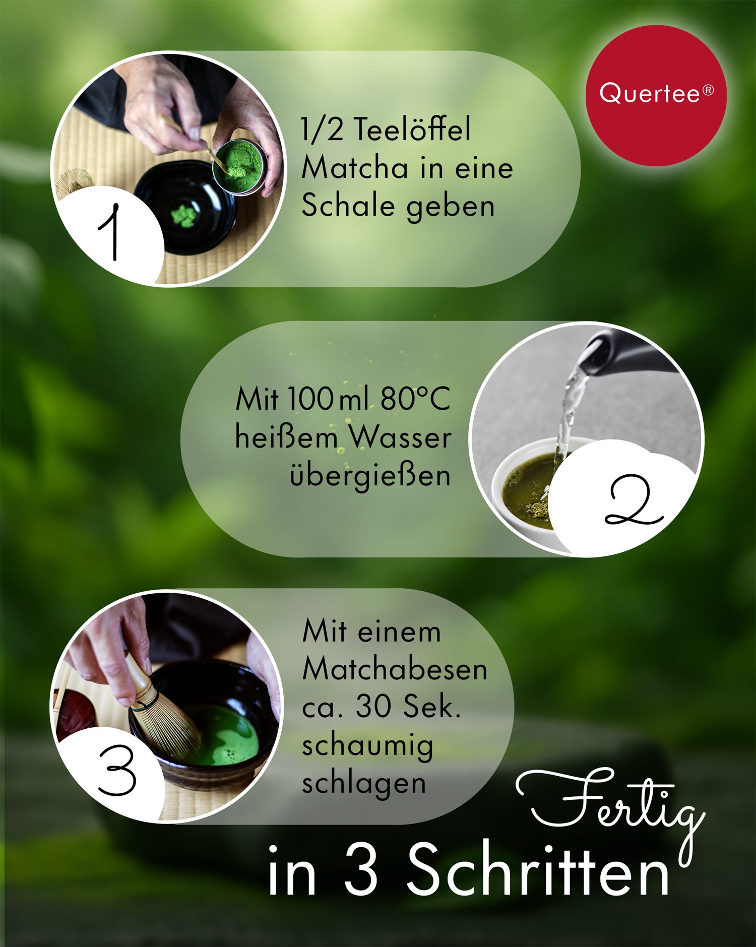 Quertee Tee Bio Matcha Pulver aus Japan - ohne Zusätze, reich an Antioxidantien, 100 g – Bild 5 von 5