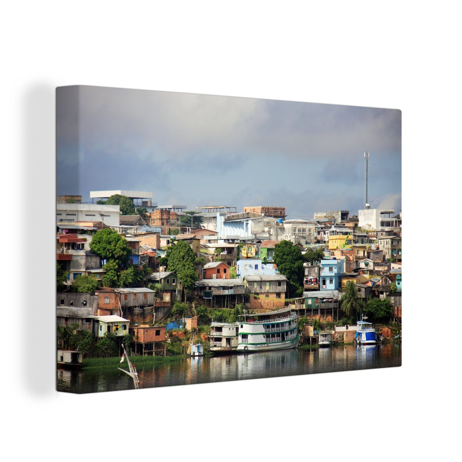 30x20 Südamerika, Wandbild Brasilien, Aufhängefertig, Wanddeko, über OneMillionCanvasses® cm Manaus, Leinwandbild St), Himmel Leinwandbilder, in (1