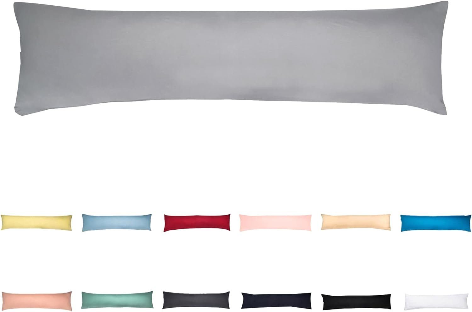 livessa Seitenschläferkissen mit bezug 40x145 cm, Baumwolle Schwangersschaftskissen, Stillkissen mit Kissenbezug