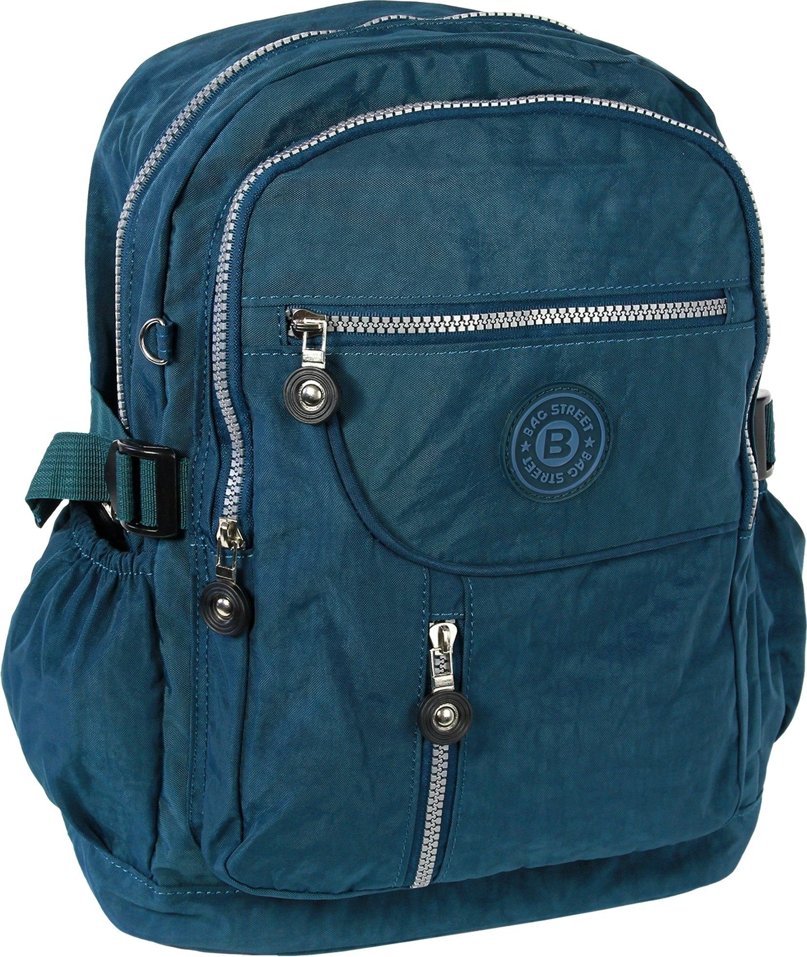 BAG STREET Freizeitrucksack Bag Street unisex Jugend Sporttasche (Freizeitrucksack), Damen, Jugend Freizeitrucksack, Cityrucksack Nylon, navy, blau 38cm