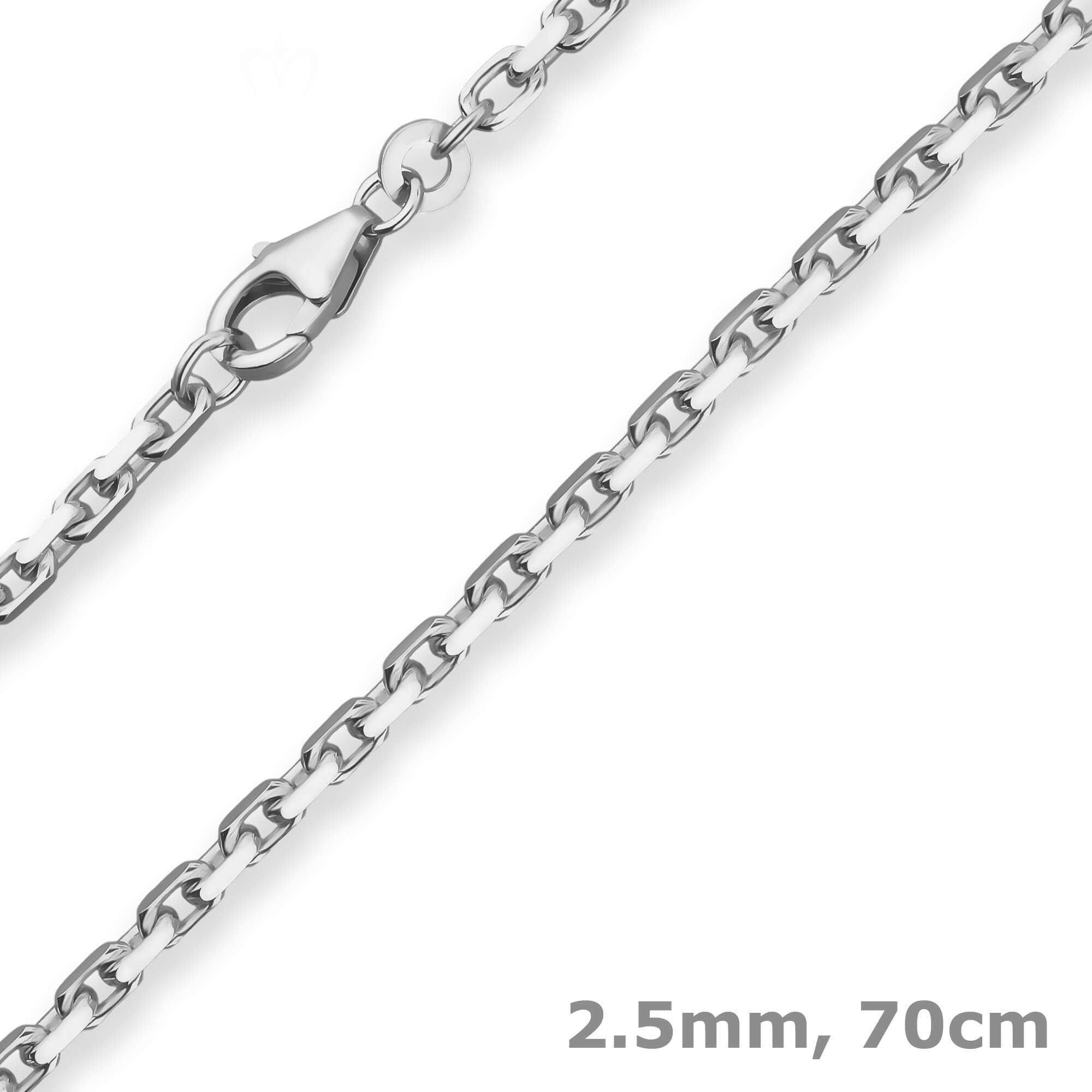 Silberkette 2,5mm Ankerkette diamantiert aus 925 Silber 70cm