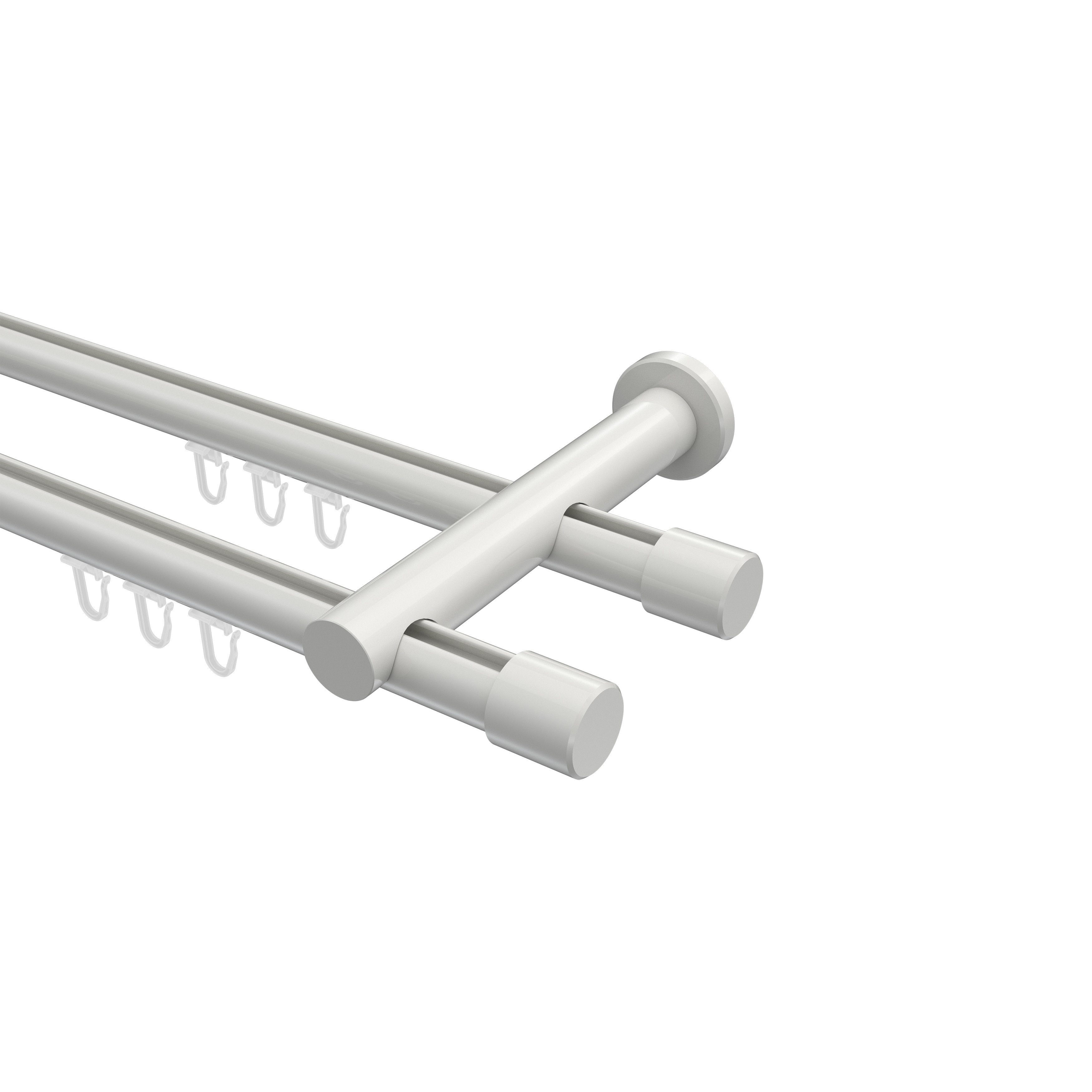 INTERDECO Gardinenstange Platon Santo, Ø 20 mm, 2-läufig, Wandmontage, Weiß günstig online kaufen