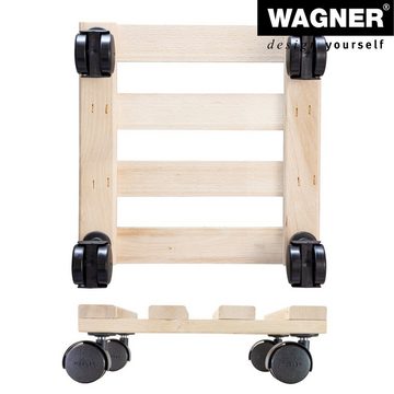 WAGNER design yourself Pflanzenroller PALETTI in diversen Größen I für Innenbereich I rund & eckig I softe & harte Rollen, aus FSC® Massivholz Buche, natur I Tragkraft 100 kg I Made in EU