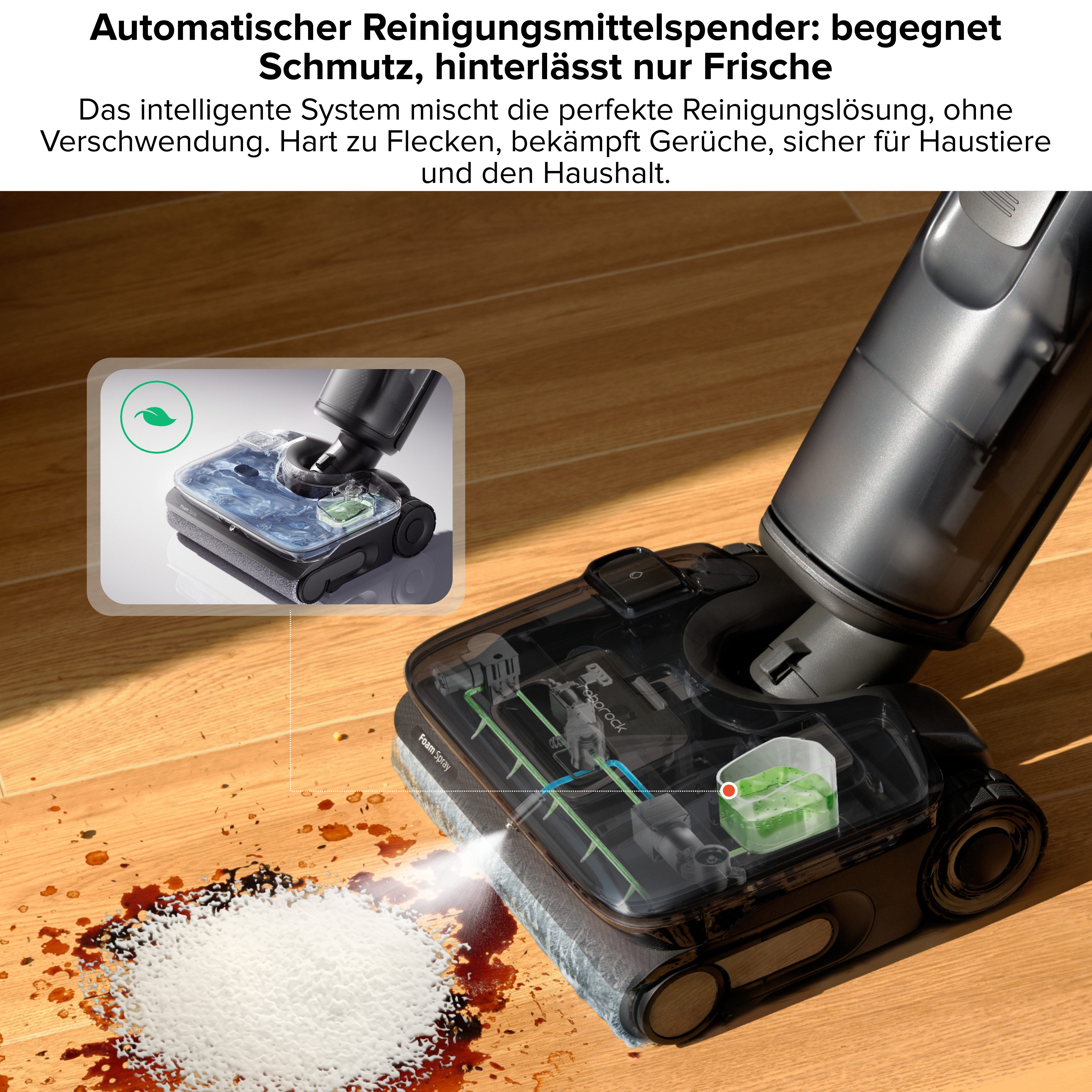 Roborock Nass-Trocken-Akkusauger F25 ACE Pro, beutellos, 25.000 Pa, 95 °C Selbstreinigung, Dock-Trocknung und App-Anpassung
