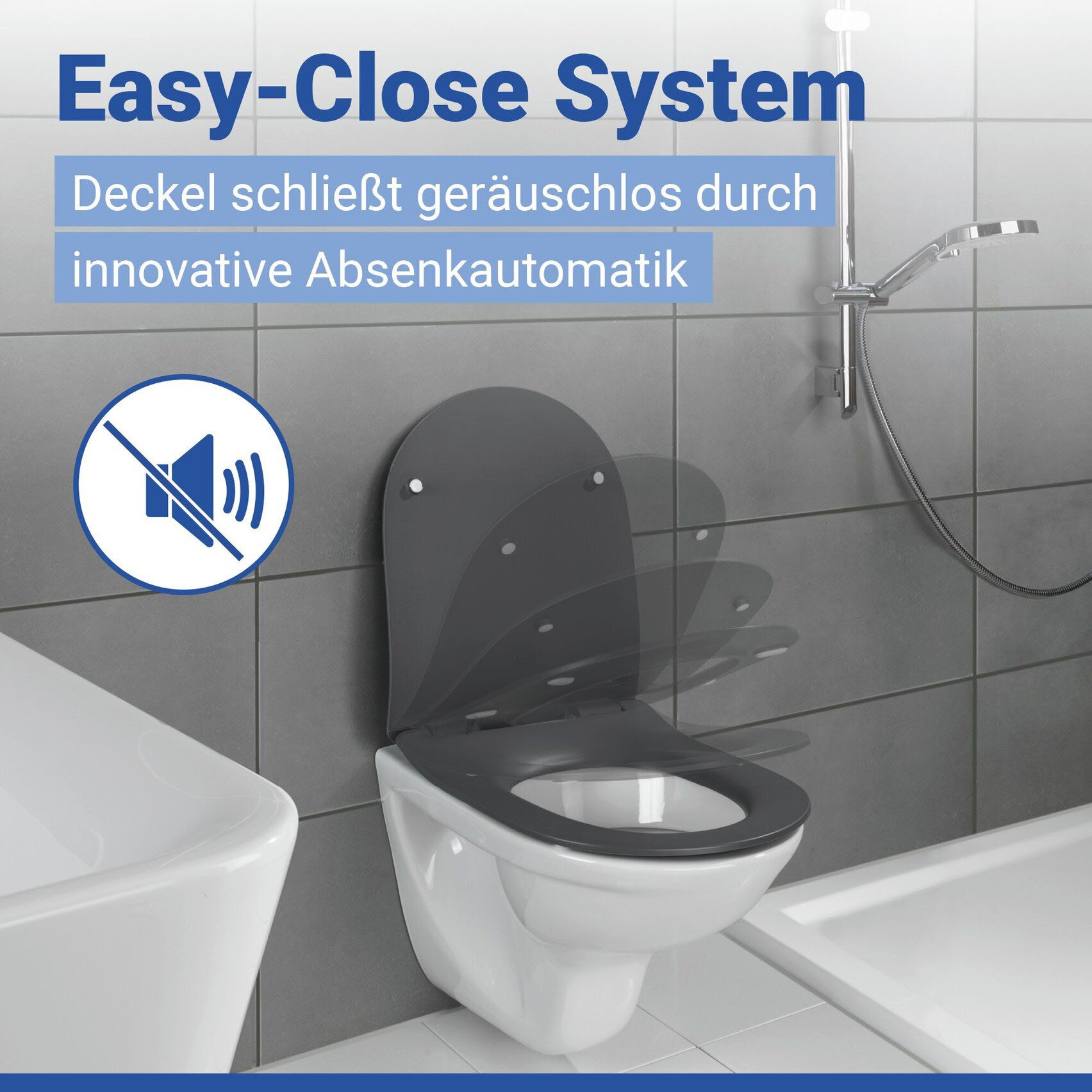 WENKO WC-Sitz Sedilo matt Schwarz (1-St), aus Duroplast, mit Absenkautomatik – Bild 3 von 5