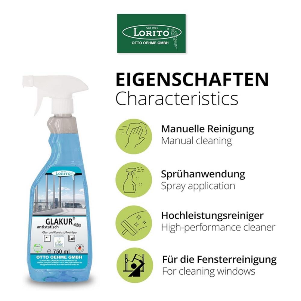 Lorito Lorito Glakur 460 Fenster- & Glasreiniger Eco u. fresh 750 ml Ecolabel Glasreiniger