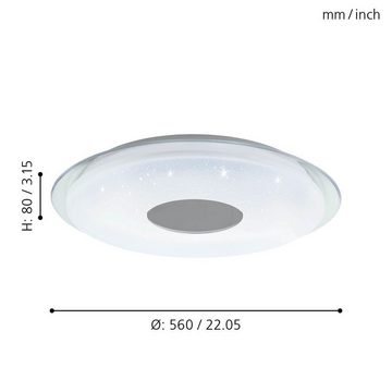 EGLO LED Deckenleuchte Lanciano-c, Leuchtmittel inklusive, Deckenleuchte, Wandlampe, mit Fernbedienung, RGB, dimmbar, Ø 56 cm