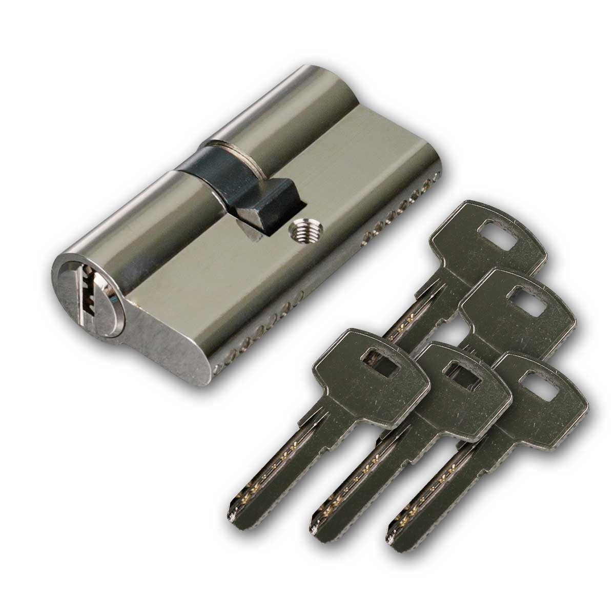 ChiliTec Schließzylinder Schließzylinder 60mm (30+30mm), 5 Sicherhschlüssel
