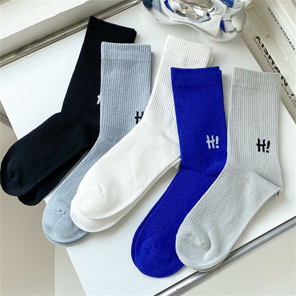 Dekorative Langsocken 5 Paar lange Socken, Sportsocken, Baumwollsocken,  unisex (5-Paar)