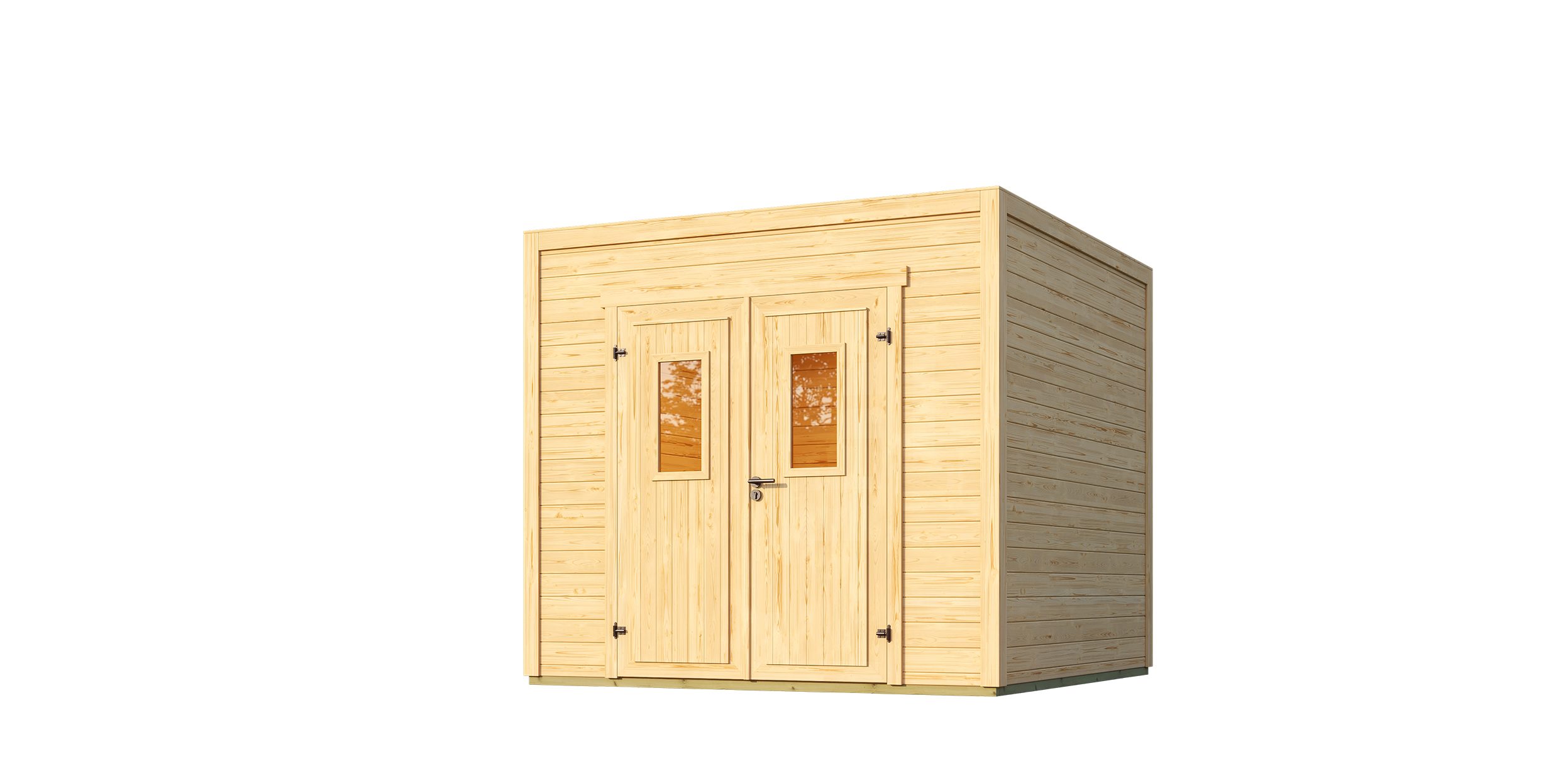 Nordic Holz Gartenhaus Felix 2, BxT: 250x257,5 cm, kleiner stilvoller Schuppen mit Flachdach