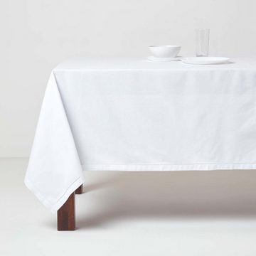 Homescapes Tischdecke Tischdecke aus 100% Baumwolle, 138 x 138 cm, weiß (1-tlg)