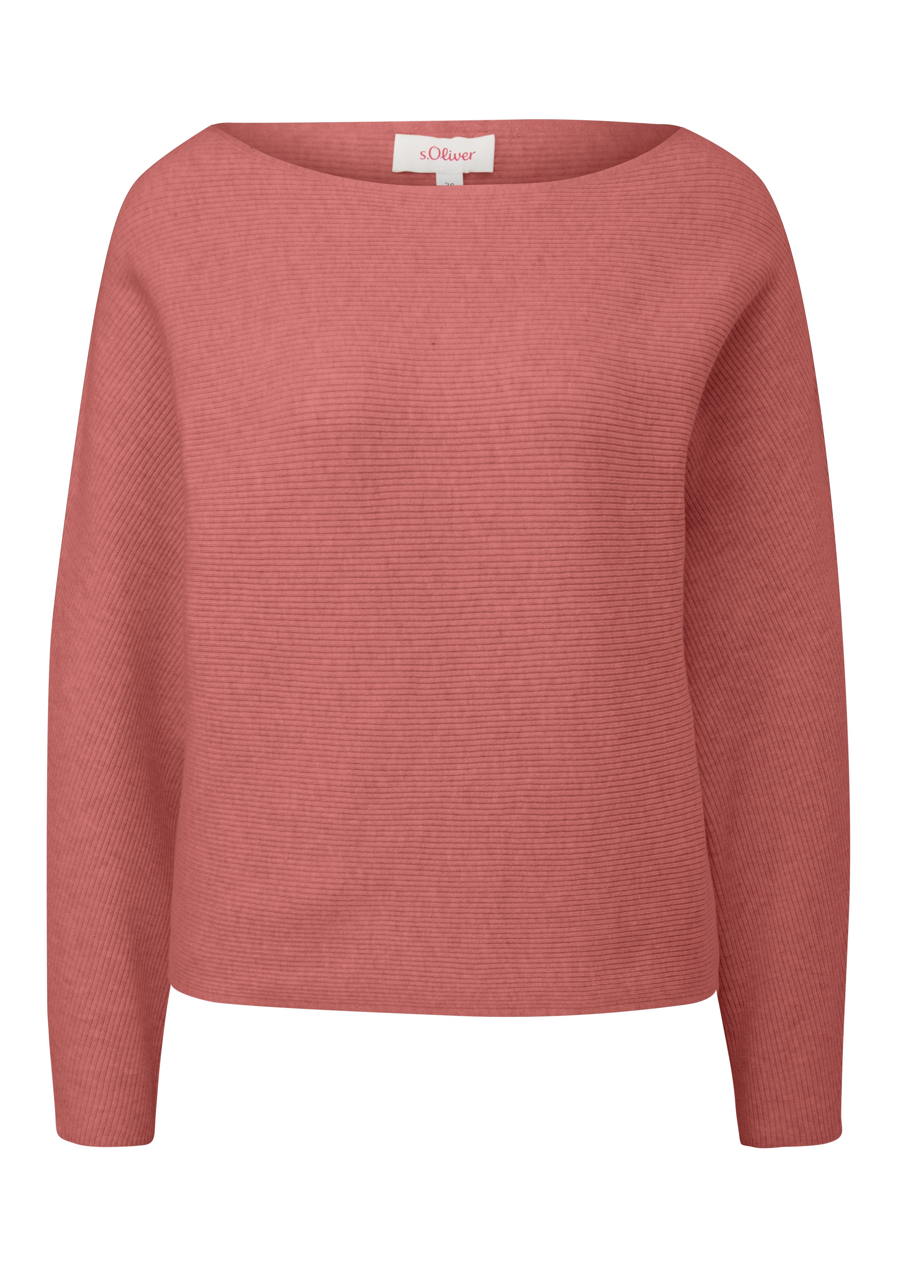 s.Oliver Strickpullover orange Fledermausarmen mit