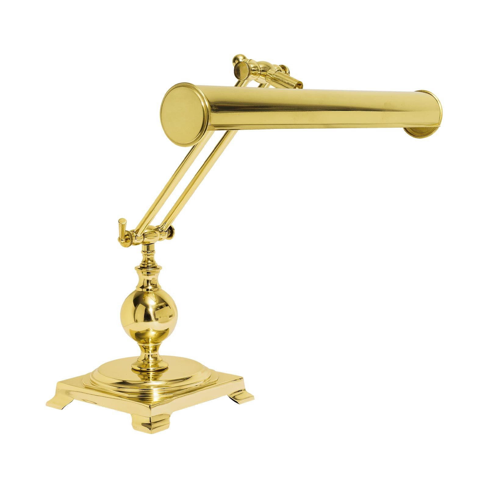 Licht-Erlebnisse Schreibtischlampe MINISTERO, ohne Leuchtmittel, Tischleuchte E14 43 cm in Messing poliert massiv Jugendstil