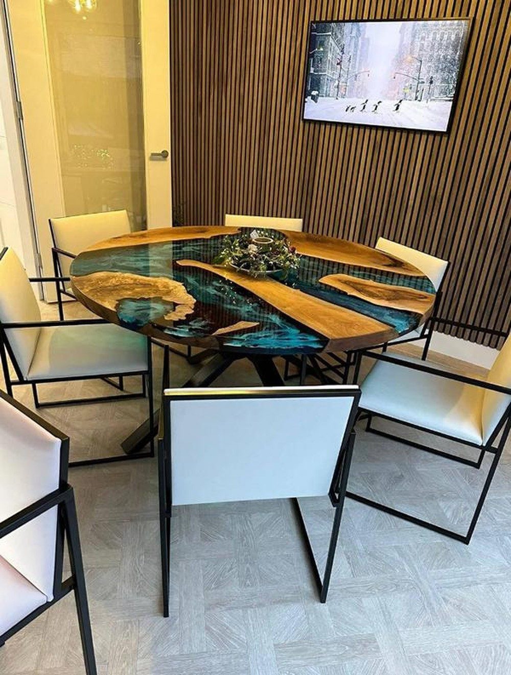 JVmoebel Esstisch Stilvoller Runder Epoxidtisch Esszimmertisch Küchentisch, Made in Europa