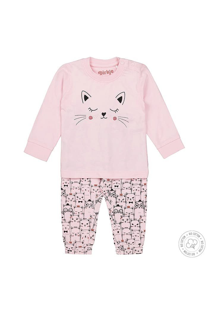 Dirkje Schlafanzug Schlafanzug Pyjama »Katzen (2 tlg)
