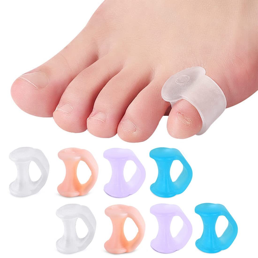 FELIXLEO Hallux-Bandage Zehenspreizer Silikon Fußpflege Scheuer Schutz Druckentlastung, 4-tlg.