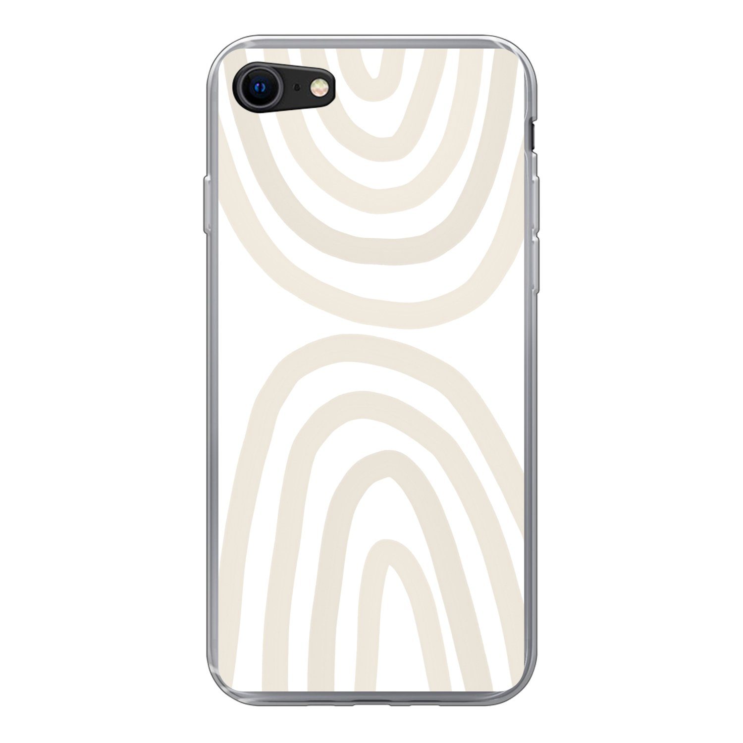 MuchoWow Handyhülle für Apple iPhone 8 Regenbogen - Pastell - Design - Abstrakt, Smartphone-Bumper, Print, Handy Schutzhülle Dünn