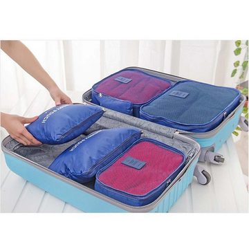 FIDDY Aufbewahrungstasche Tragbare Reiseaufbewahrung, sechsteiliges Set, (Aufbewahrungstasche, sechsteiliges Set, 6-tlg), wasserdichte Organizer-Tasche für Gepäck und Kleidung