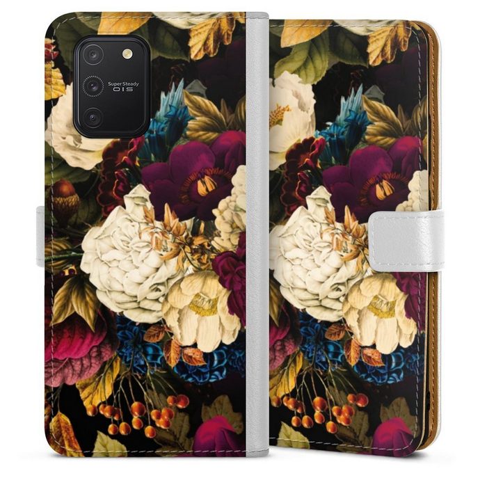 DeinDesign Handyhülle Vintage Blumen Muster Dark Vintage Flowers Samsung Galaxy S10 Lite Hülle Handy Flip Case Wallet Cover