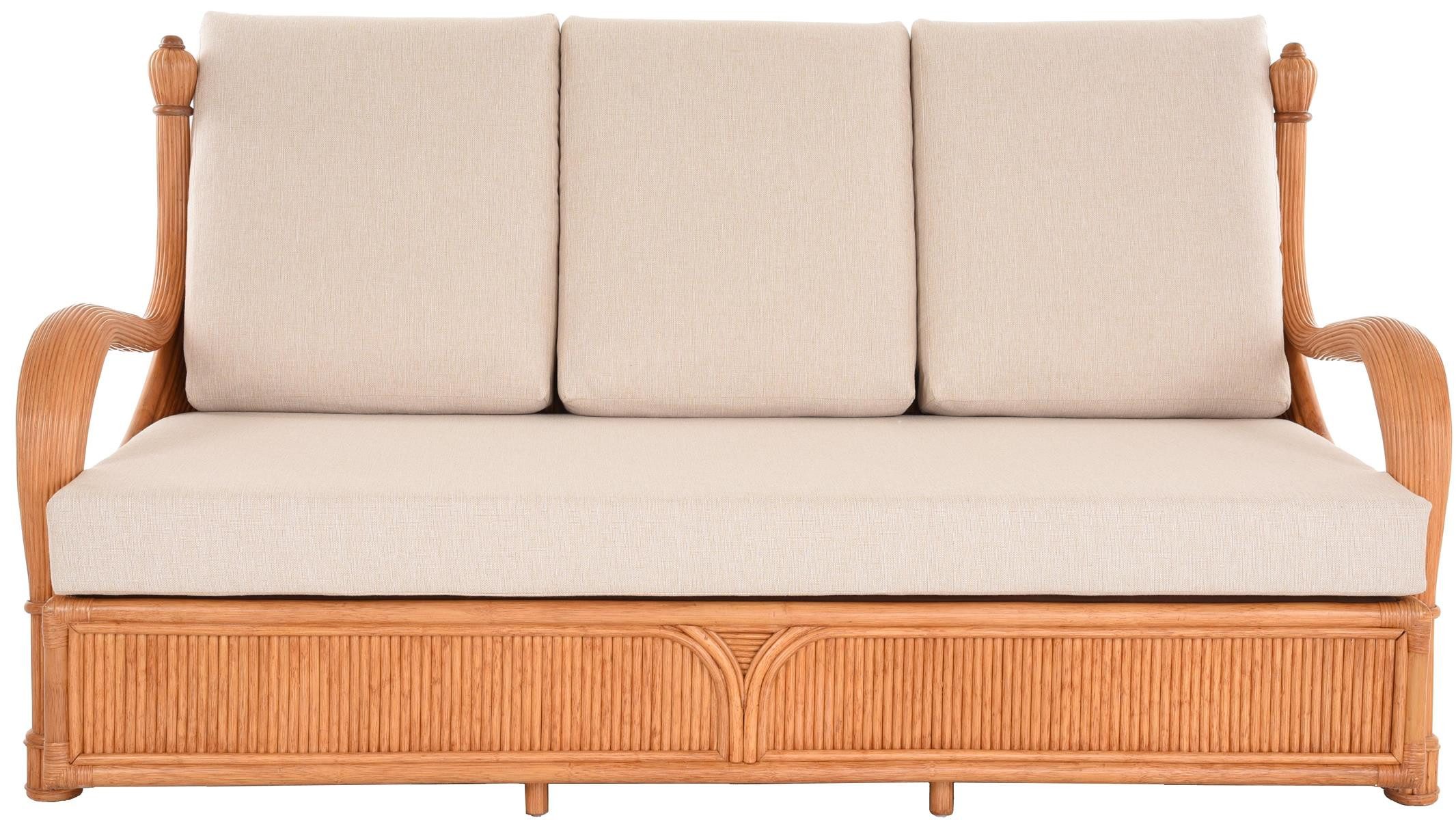 Krines Home Loungesofa Edles Wohnzimmer Schlafsofa Rattan-Sofa Prince 3-Sitzer Liegesofa, Wintergarten Couch Rattansofa Sofa