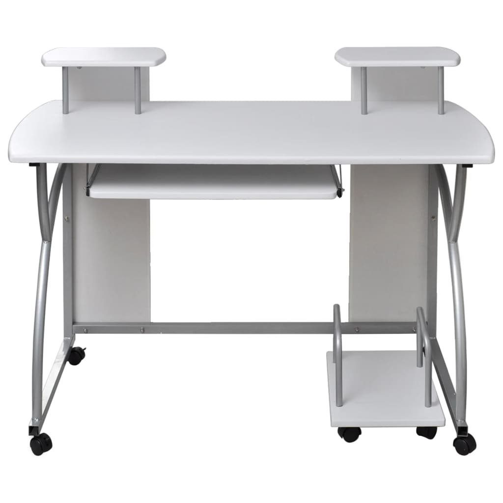 Holzwerkstoff Weiß Computertisch Schreibtisch 110x52x88,5 furnicato cm
