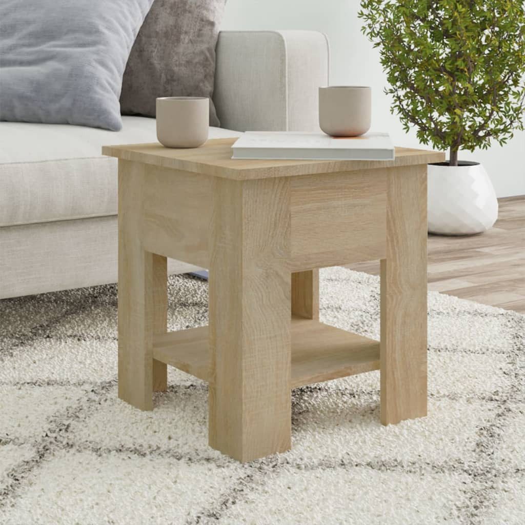 furnicato Couchtisch Moderner Sonoma-Eiche 40 x 40 x 42 cm (1-St), Wohnzimmertisch mit Ablagefläche und pflegeleichter Oberfläche
