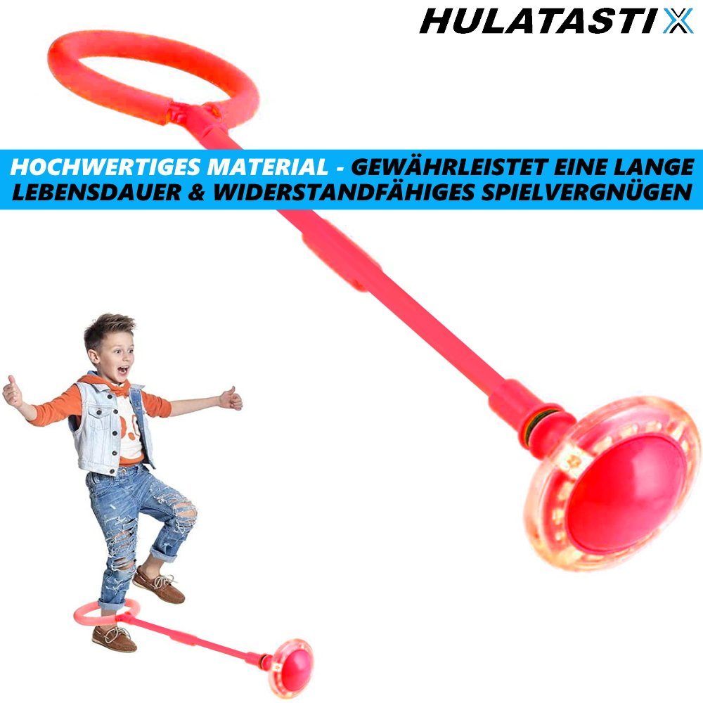 MAVURA Springseil HULATASTIX Blinkender Springring Schaukelball Hüpfspiel Sprungball Fußkreisel LED Sprungring, Springender Ball