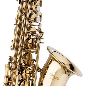 Stagg 77-SA/SC Alt Saxophon im SOFTCASE mit Hoch Fis-Klappe Saxophon